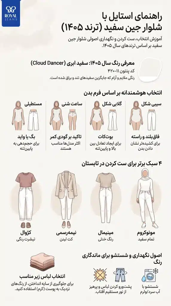 راهنمای استایل شلوار جین سفید